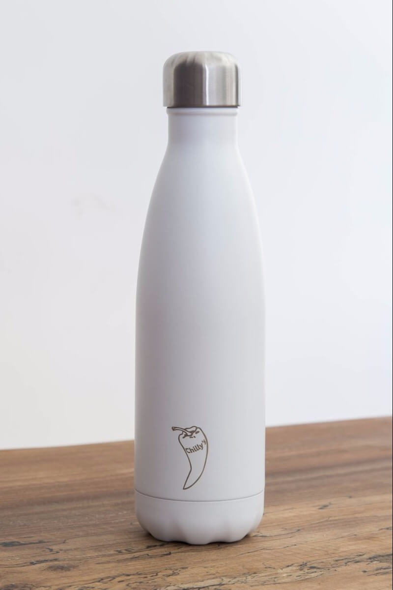 SEA YOGI water bottles in white, 24 hours cold or hot by Chilly, 500ml
