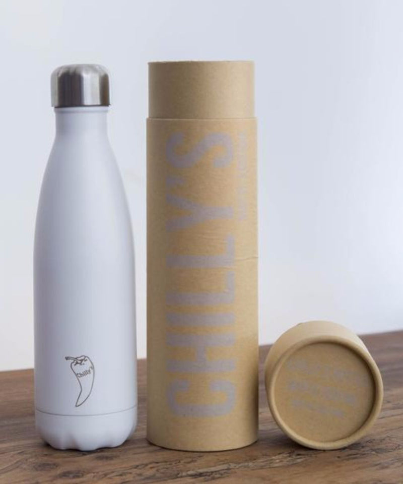Chilly water bottle in paste white colour and 500ml size, package image - SEA YOGI