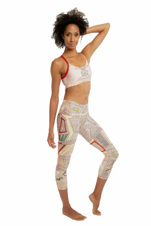 SEA YOGI // Aztec Beachcomber Crop leggings by Niyama Sol, Online Yoga Apparel, side right