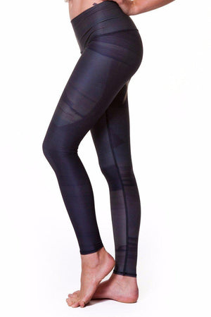 Teeki Deer Medicine Hot Pant in Charcoal style and left side side image, Online Yoga Shop - SEA YOGI